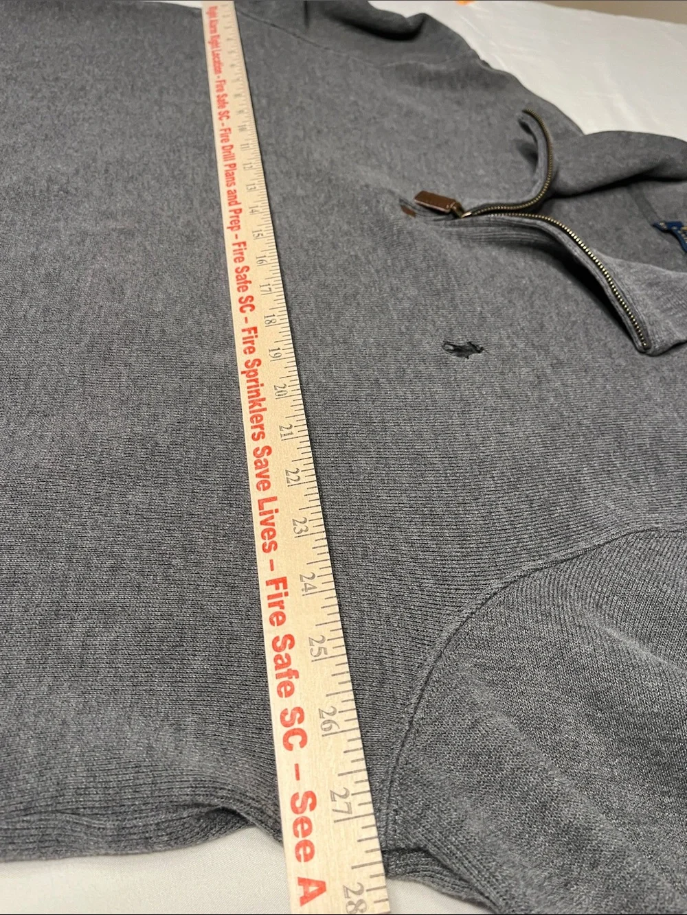 Polo Ralph Lauren Mens XXL Gray Quarter Zip Sweater Pony Logo‎ Cotton Pullover
